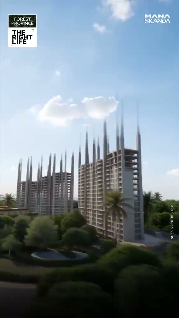 Forest Province towers linked by sky bridge